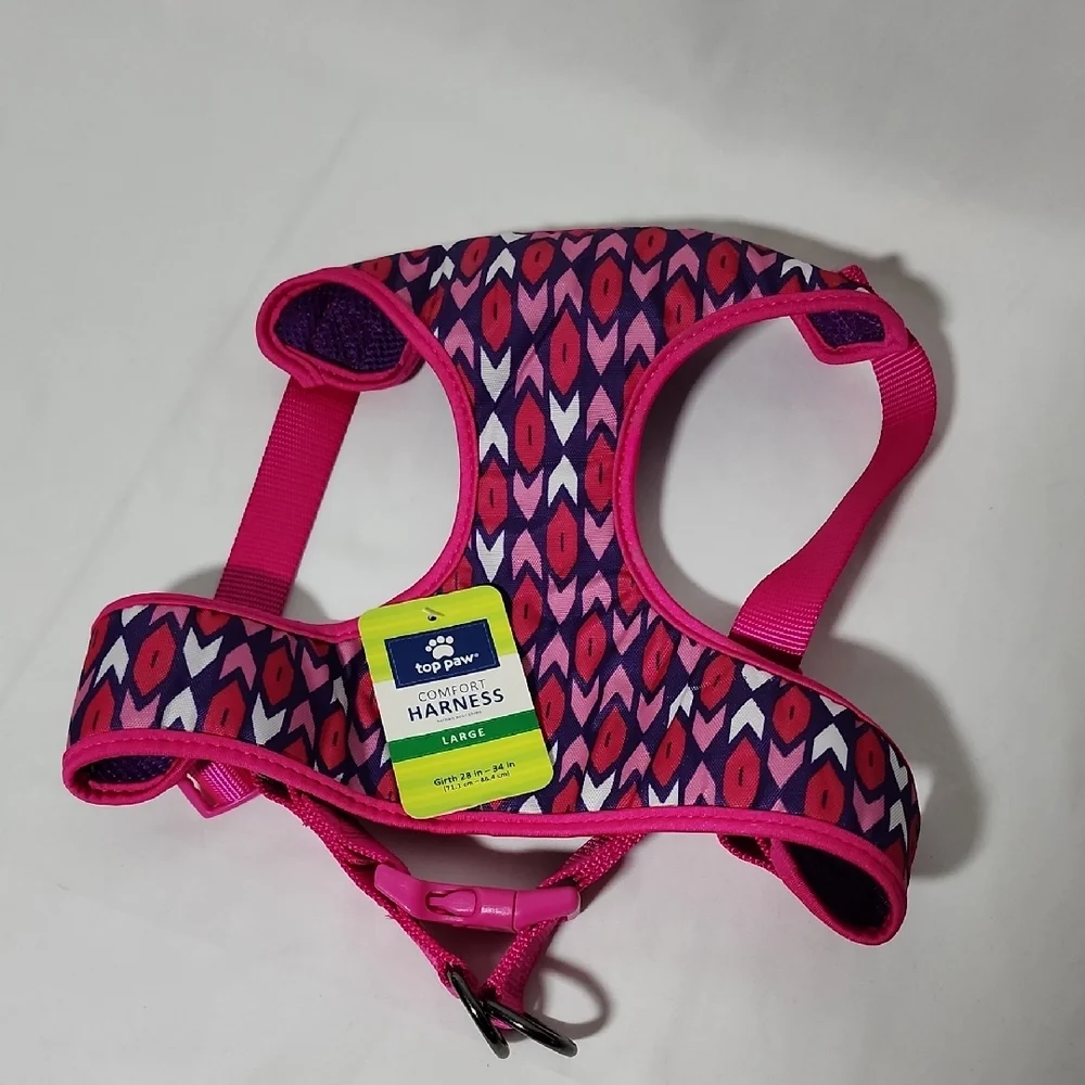 Top Paw Pink and Purple Patterned Dog Harness